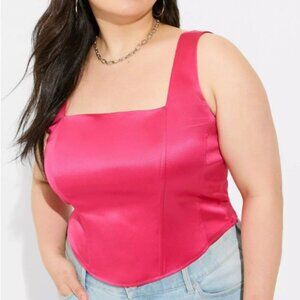 Torrid Pink Satin Sleeveless Corset Top Size 4X